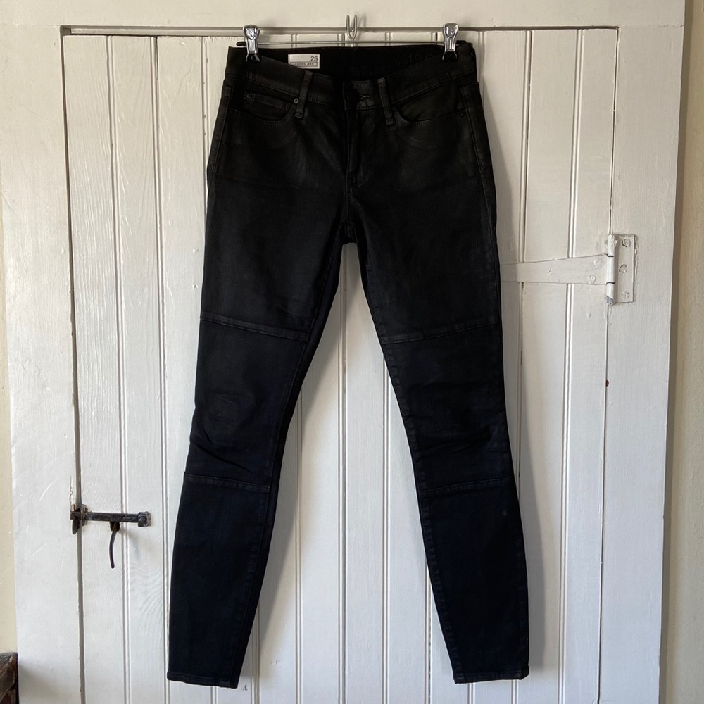 Gap Wax Coated Moto Skinny Mid-Rise Legging Jean